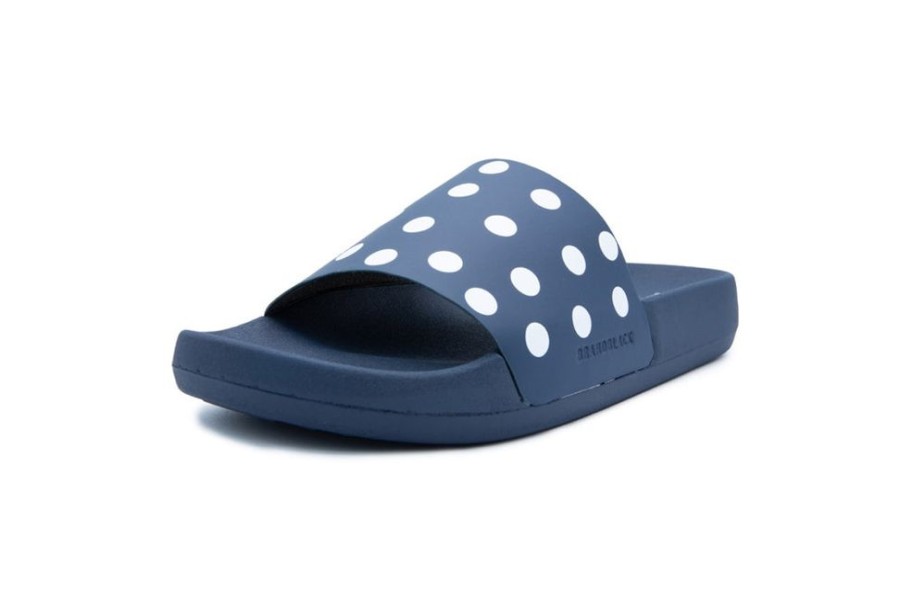 Women Brandblack | Women'S Kashiba-Lux Print Slide Navy With White Dot