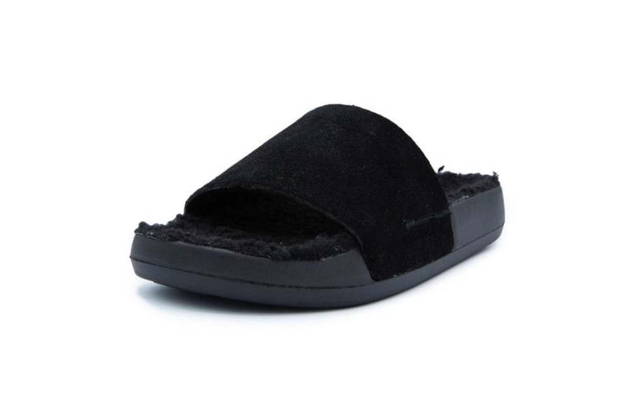 Women Brandblack | Women'S Apres Kashiba Slides Black Shearling