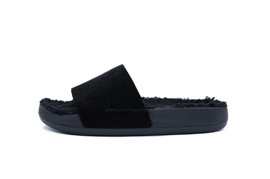 Women Brandblack | Women'S Apres Kashiba Slides Black Shearling